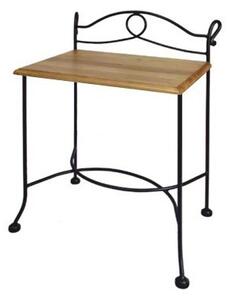 IRON-ART Nočný stolík MODENA - bez zásuvky, kov + drevo