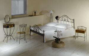 IRON-ART Nočný stolík MALAGA - so zásuvkou, kov + drevo