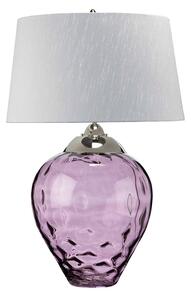 Stolná lampa Samara, Ø 51 cm, ružová, látka, sklo, 2 svetlá