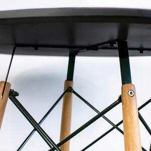 Jedálenský stôl v škandinávskom štýle okrúhly - čierny
