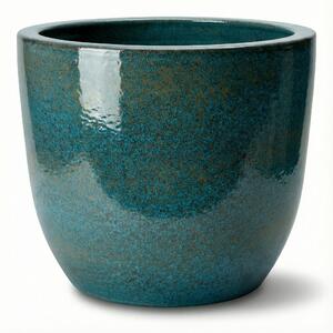 Keramický kvetináč LANCELOT - Oceľovo Modrá XS (21 cm x 19 cm)