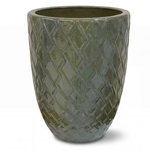 Vzorovaný keramický kvetináč Zeus 2 - Khaki L (30 x 44 cm)