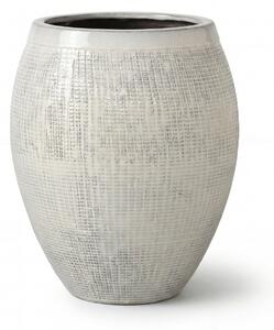 COCOON - Krémová – veľký ručne vyrábaný exteriérový kvetináč z vysoko vypálenej keramiky, mrazuvzdorný XXL (66 x 76 cm)