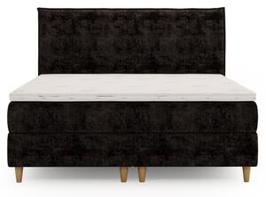 Posteľ s matracom a topperom SIDO čierna, 160x200 cm