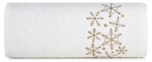 Bavlnený vianočný uterák so zlatými vločkami Biela