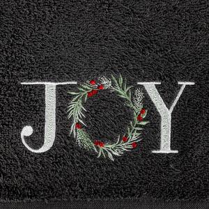 Bavlnený vianočný uterák čierny JOY Čierna