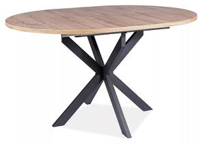 Signal GASTON jedálenský stôl, dub artisan/ČIERNA 100(135)X100
