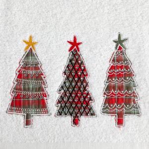 Bavlnený vianočný uterák biely so stromčekmi Šírka: 70 cm | Dĺžka: 140 cm
