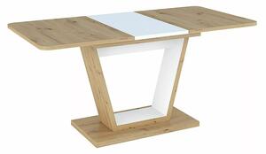 Signal Jedálenský stôl NIGEL, dub artisan / BIELA MATNÁ 120(160)X80 (D)
