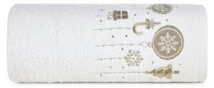 Bavlnený vianočný uterák biely s vianočnými ozdobami Šírka: 70 cm | Dĺžka: 140 cm