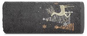 Bavlnený vianočný uterák sivý s jelenčekom Šírka: 50 cm | Dĺžka: 90 cm