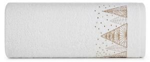 Bavlnený uterák biely so zlatou vianočnou vyšívkou Šírka: 70 cm | Dĺžka: 140 cm