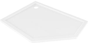 Mexen Flow päťuholníková vanička slim ľavá 100 x 80 cm, biely lesk - 46P108010L