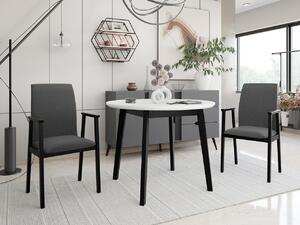 Rozkladací jedálenský stôl s 2 stoličkami - AL25, Morenie: biela/čierna, Poťahové látky: Kronos 22 Mirjan24 5903211292576