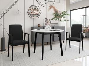 Rozkladací jedálenský stôl s 2 stoličkami - AL25, Morenie: biela/čierna, Poťahové látky: Kronos 22 Mirjan24 5903211292576
