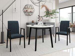 Rozkladací jedálenský stôl s 2 stoličkami - AL25, Morenie: biela/čierna, Poťahové látky: Hygge D91 Mirjan24 5903211292552