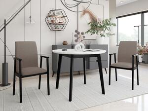 Rozkladací jedálenský stôl s 2 stoličkami - AL25, Morenie: biela/čierna, Poťahové látky: Kronos 7 Mirjan24 5903211292569