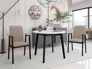 Rozkladací jedálenský stôl s 2 stoličkami - AL25, Morenie: biela/čierna, Poťahové látky: Paros 2 Mirjan24 5903211292583