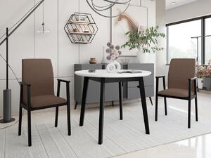 Rozkladací jedálenský stôl s 2 stoličkami - AL25, Morenie: biela/čierna, Poťahové látky: Kronos 7 Mirjan24 5903211292569