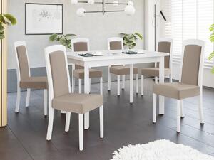 Rozkladací jedálenský stôl so 6 stoličkami - AL26, Morenie: biela - L, Poťahové látky: Paros 2 Mirjan24 5903211292743