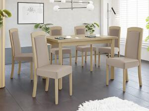 Rozkladací jedálenský stôl so 6 stoličkami - AL26, Morenie: biela - L, Poťahové látky: Zetta 300 Mirjan24 5903211292774