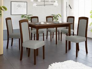 Rozkladací jedálenský stôl so 6 stoličkami - AL26, Morenie: Orech - L, Poťahové látky: Kronos 7 Mirjan24 5903211292804