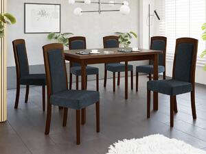 Rozkladací jedálenský stôl so 6 stoličkami - AL26, Morenie: Orech - L, Poťahové látky: Zetta 300 Mirjan24 5903211292859