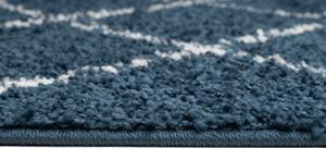 Kusový koberec Shaggy Praka modrý atyp 80x200cm