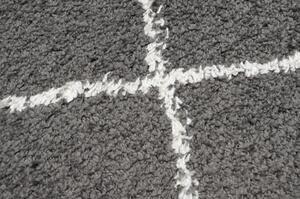 Kusový koberec Shaggy Praka šedý atyp 80x300cm