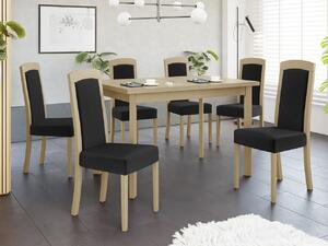 Rozkladací jedálenský stôl so 6 stoličkami - AL26, Morenie: biela - L, Poťahové látky: Hygge D20 Mirjan24 5903211292705