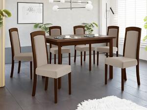 Rozkladací jedálenský stôl so 6 stoličkami - AL26, Morenie: Orech - L, Poťahové látky: Kronos 7 Mirjan24 5903211292804