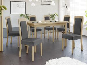 Rozkladací jedálenský stôl so 6 stoličkami - AL26, Morenie: Orech - L, Poťahové látky: Zetta 297 Mirjan24 5903211292842
