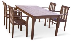 TEXIM GARDEN IV - záhradný jedálenský stôl GARDEN II + 4 x kreslo STUCKING/NEW