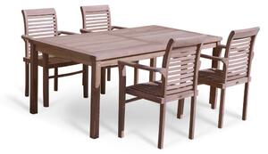 TEXIM GARDEN IV - záhradný jedálenský stôl GARDEN II + 4 x kreslo STUCKING/NEW