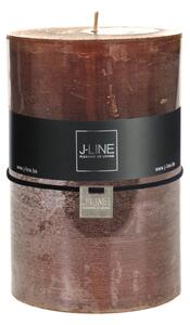 Rustikálna stĺpová sviečka v hnedom farebnom prevedení 95 hodín/ 10x10x15 cm Jolipa 42308