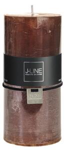 Rustikálna stĺpová sviečka v hnedom farebnom prevedení 52 hodín/ 7x7x15 cm Jolipa 42306