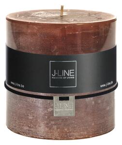 Rustikálna stĺpová sviečka v hnedom farebnom prevedení 64 hodín/ 10x10x10 cm Jolipa 42307