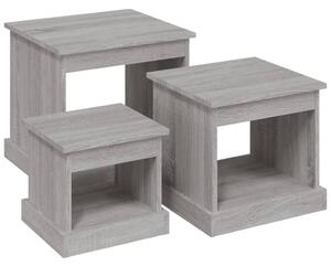 Konferenčné stolíky 3 ks, sivá sonoma, kompozitné drevo