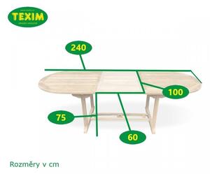 TEXIM FAISAL - záhradný teakový rozkladací stôl hranatý