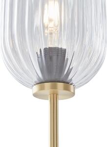 Stojacia lampa Art Deco mosadz s čírym sklom - Rid
