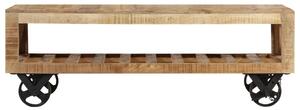 Konferenčný stolík s kolieskami mangovníkové drevo 110x50x37 cm