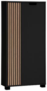 VYSOKÁ KOMODA, čierna, farba duba, 59,8/124/19,55 cm MID.YOU - Komody, Online Only