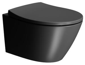 GSI MODO závesná WC misa, Swirlflush, 37x52 cm, čierna dual-mat