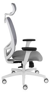 Kancelárska stolička s podrúčkami Nedim WS HD - sivá (Magic Velvet 05) / biela