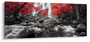 Obraz - Vodopády v jesennej krajine (120x50 cm)