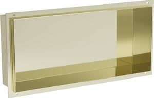 Mexen X-Wall-NR, polička na zapustenie pod obklad bez goliera 45 x 20 cm, zlatá lesklá, 1951452010