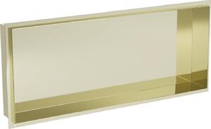 Mexen X-Wall-NR, polička na zapustenie pod obklad bez goliera 75 x 30 cm, zlatá lesklá, 1951753010