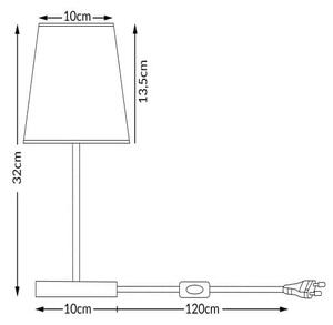 Stolná lampa Lumiere 32x13x13cm - šedá