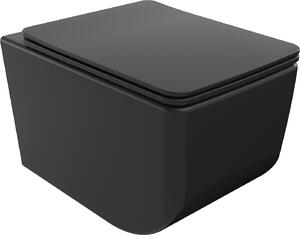 MEXEN - Vera WC misa Rimless doska so spomaľovacím mechanizmom Slim, duroplast, čierna mat - 30164070