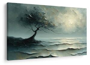 Obraz - Olejomaľba stromu s oceánom (90x60 cm)